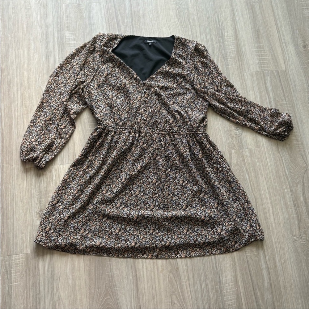 Madewell Floral Long Sleeve Dress